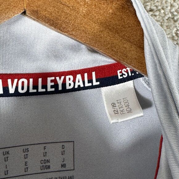 Adidas 1/4 Zip Pullover Long Sleeve Men’s Large Team USA Volleyball Gray Shirt - Picture 6 of 10